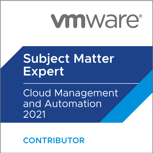 Certification Subject Matter Expert - Cloud Management and Automation 2021